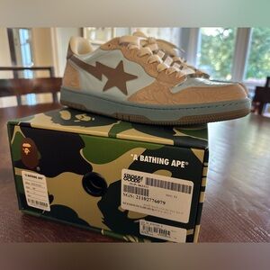 Bape Men’s Sneakers - Tan and Light Blue